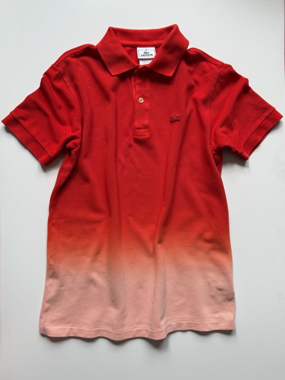 Lacoste Boys Orange Ombré Polo - Size 12